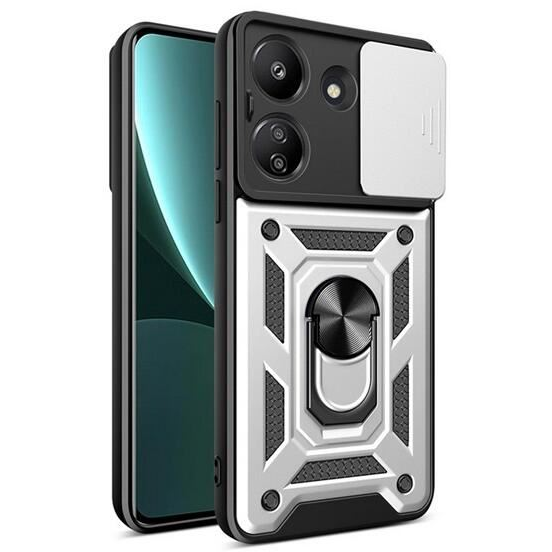 Gigapack Defender Xiaomi Poco C65 kameravédős tok ezüstszínű-fekete (GP-154320) (GP-154320)