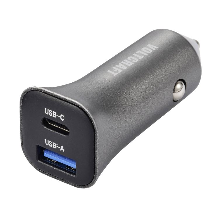 VOLTCRAFT 1xUSB-C + 1xUSB-A autós töltő fekete (VC-13990870) (VC-13990870)