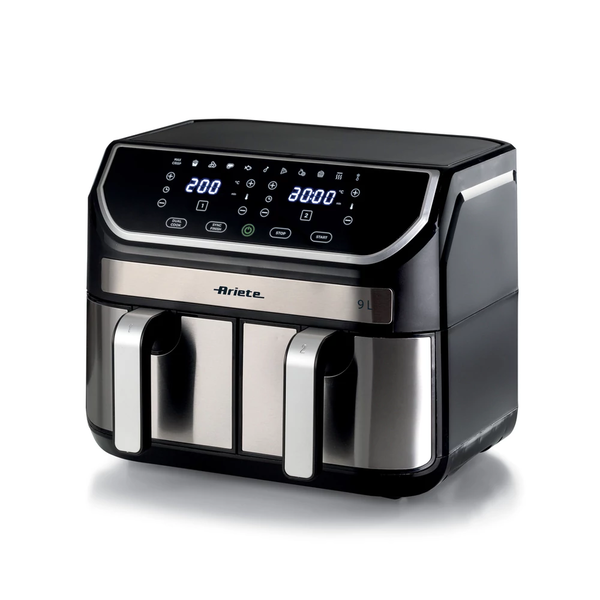 Ariete 4625/00 Dual Metal Air Fryer Forrólevegős sütő 2x4.5L 2100 Watt - Fekete / Ezüst