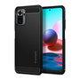 Силиконов протектор за телефон Xiaomi Redmi Note 10 / 10S Spigen Rugged Armor (среден удароустойчив, ъгъл с въздушна възглавница, карбонов модел) черен