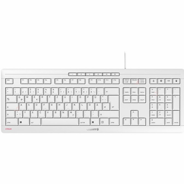 CHERRY STREAM klávesnice USB QWERTZ Německý Bílá