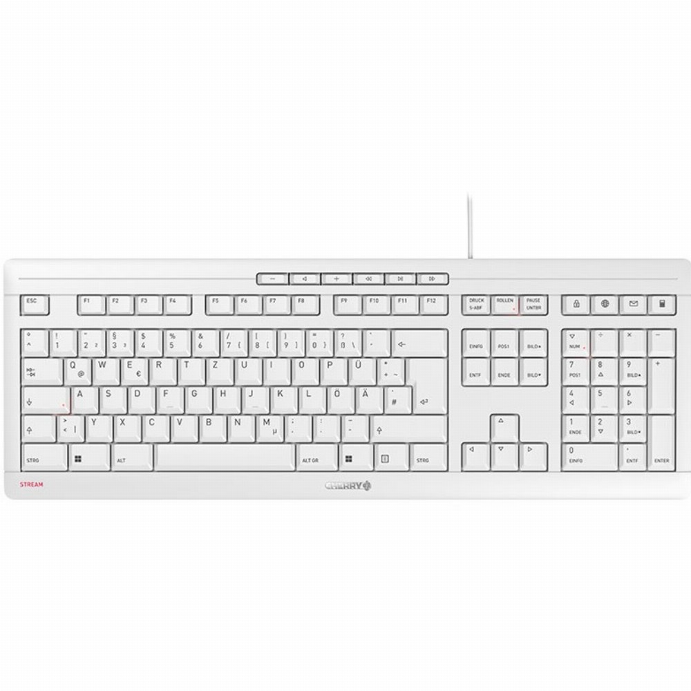 CHERRY STREAM billentyűzet USB QWERTZ Német Fehér (JK-8500DE-0)