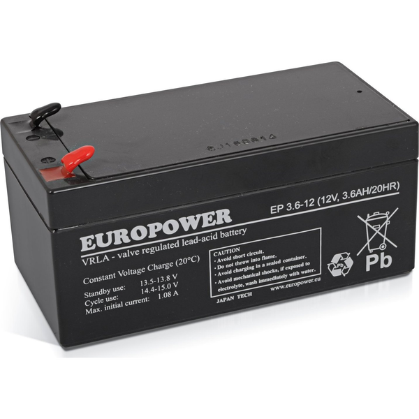 Europower Akumulator 12V 3.6Ah AGM Europower EP3.6-12