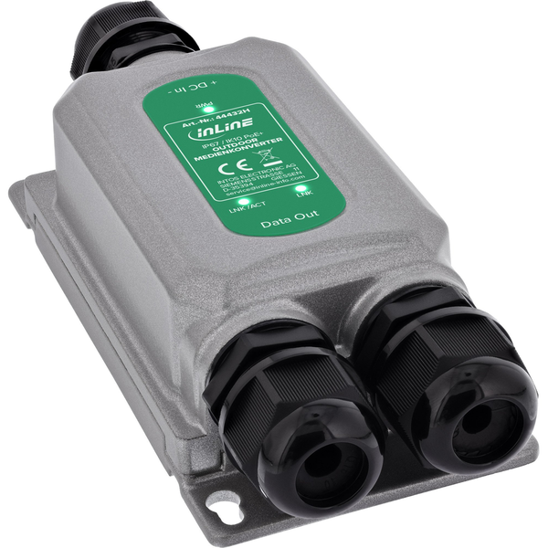 InLine 44432H convertitore multimediale di rete 1000 Mbit/s Grigio