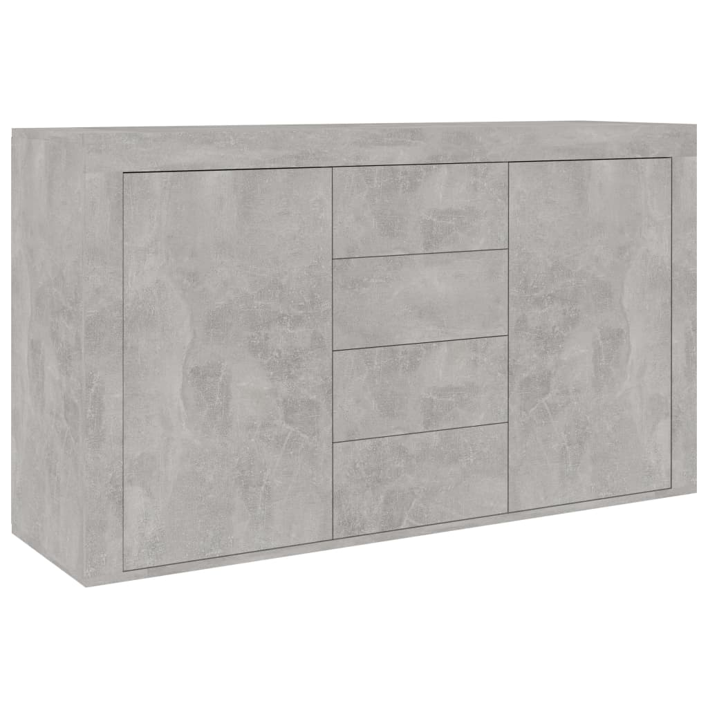 betonszürke forgácslap tálalószekrény 120 x 36 x 69 cm (801845)
