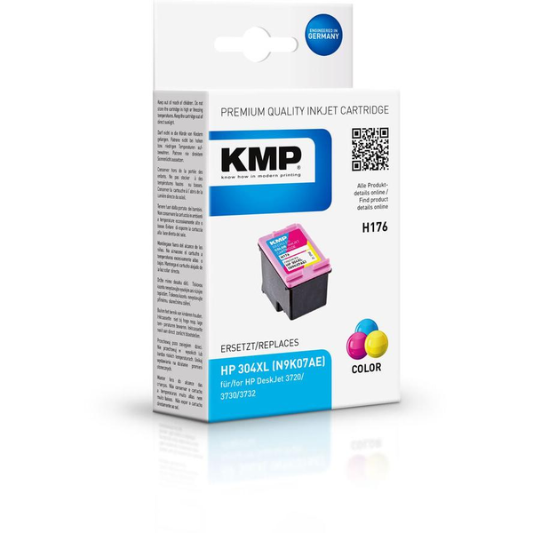 KMP Patrone HP 304XL (N9K07AE) 3-color 300 S. H175CX refilled