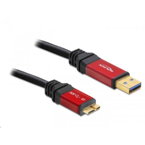 Кабел Delock 82762 Premium, USB 3.0 към micro USB-B, 3 м
