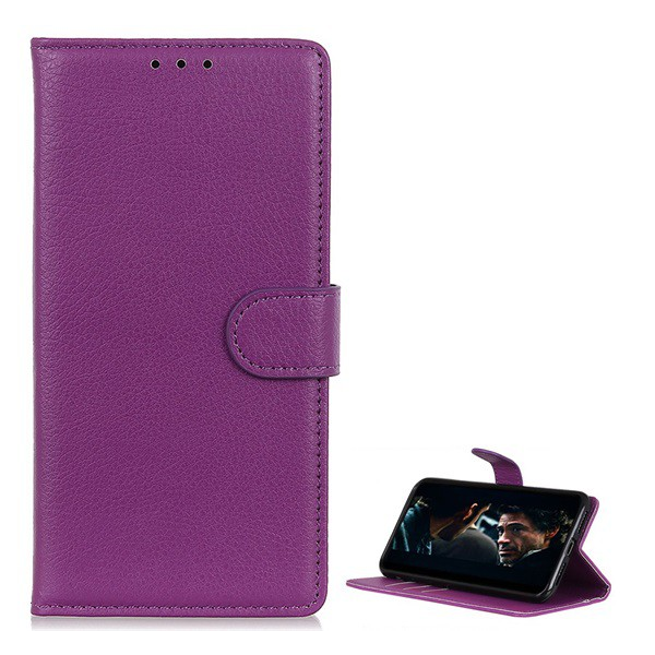 Tok álló, bőr hatású (FLIP, oldalra nyíló, asztali tartó funkció, prémium) LILA [Samsung Galaxy S20 Plus 5G (SM-G986)] (5996457930128)