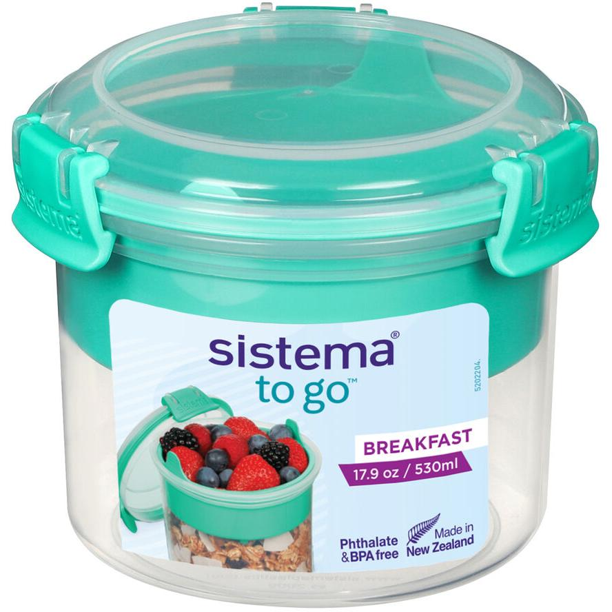 Sistema 21355 Breakfast TO GO Műanyag ételtároló 0.53L - Menta zöld (21355)