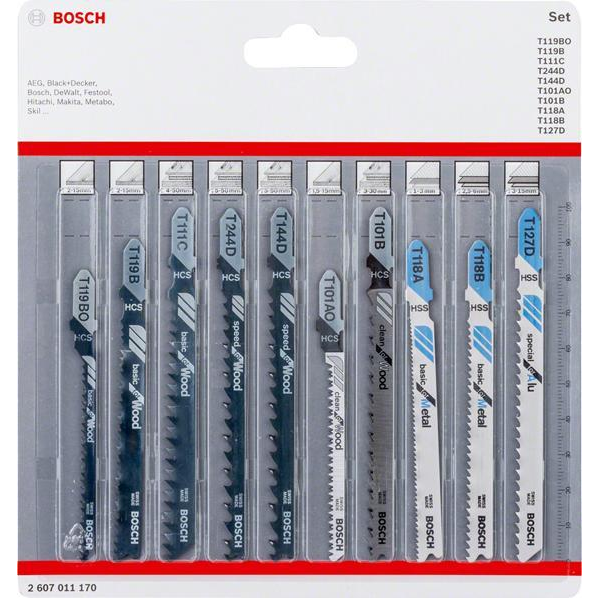 Bosch 2 607 011 170 lombfűrész, kanyarítófűrész és szablyafűrész lap Lombfűrész penge 10 db (2607011170)