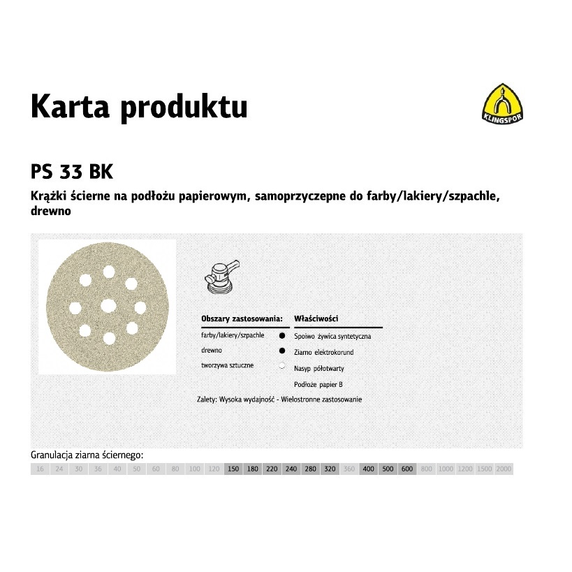 Brúsny disk suchý zips 225 gr 80 Klingspor pre žirafu (292436)