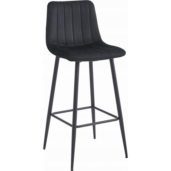 POZZA Hocker - Fekete Bársony / Fekete Lábak x 4