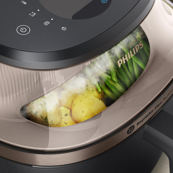 Philips 5000 series NA547/07 frituregryde Enkelt Enkeltstående 2000 W Varmluftsteger Sort, Guld