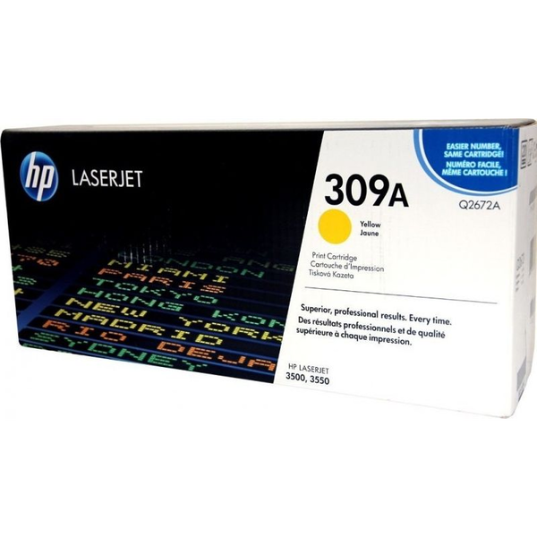 HP 309A Yellow Original LaserJet Toner Cartridge tonerpatron 1 stk Gul