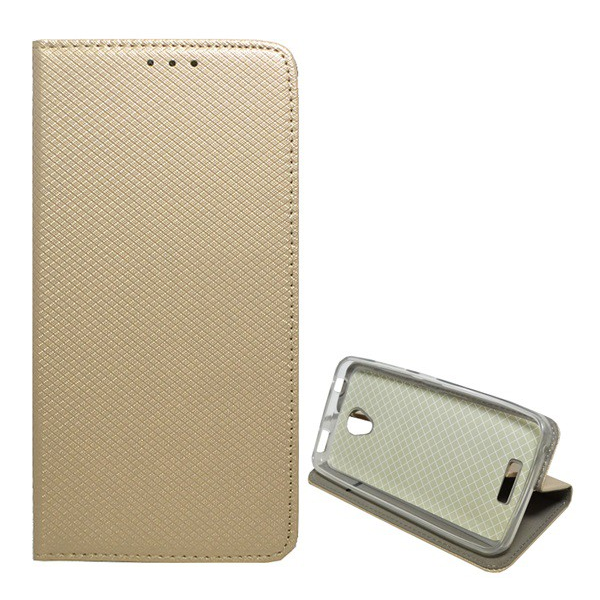 Tok álló, bőr hatású (FLIP, oldalra nyíló, asztali tartó funkció, rombusz minta) ARANY [Lenovo B (A2016a40)] (5996457674237)
