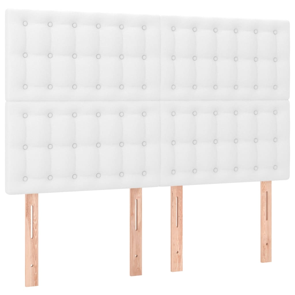 4 db fehér műbőr fejtámla 72 x 5 x 78/88 cm (3116423)