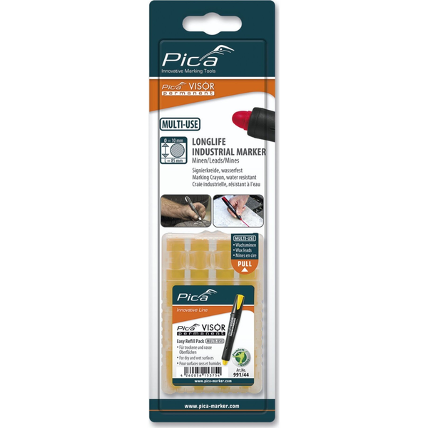 Pica VISOR permanent jelölőkréta utántöltő 10mm - Sárga (4db/csomag)
