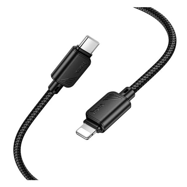 Hoco X113 adatkábel (Type-C - lightning, 27W, PD gyorstöltő, 100cm) FEKETE (X113_C_L_B) (X113_C_L_B)