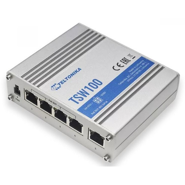 Teltonika TSW100 Industrial GSwitch 4x PoE+ (120W)