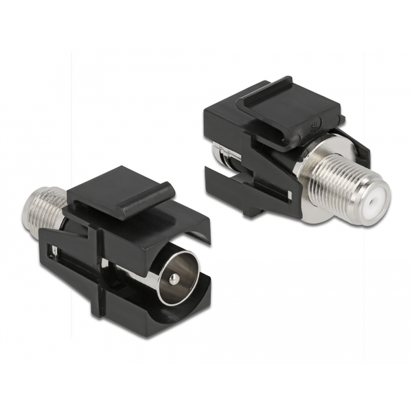 Keystone Modul IEC Stecker zu F Buchse schwarz