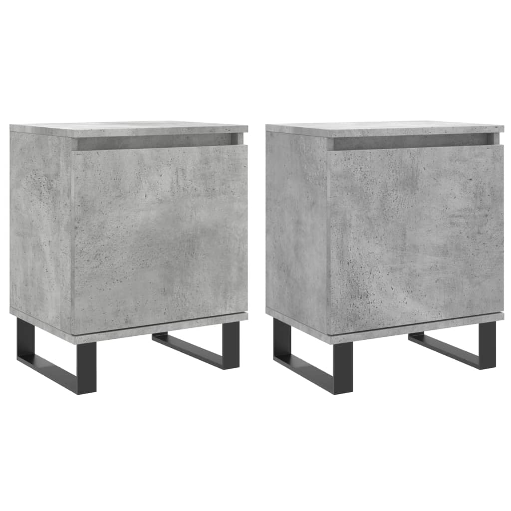 2 db betonszürke szerelt fa éjjeliszekrény 40x30x50 cm (826853)