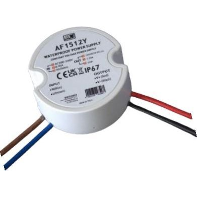 AF1524Y: MW Power 15W 24V/0.62A round LED power supply, IP67