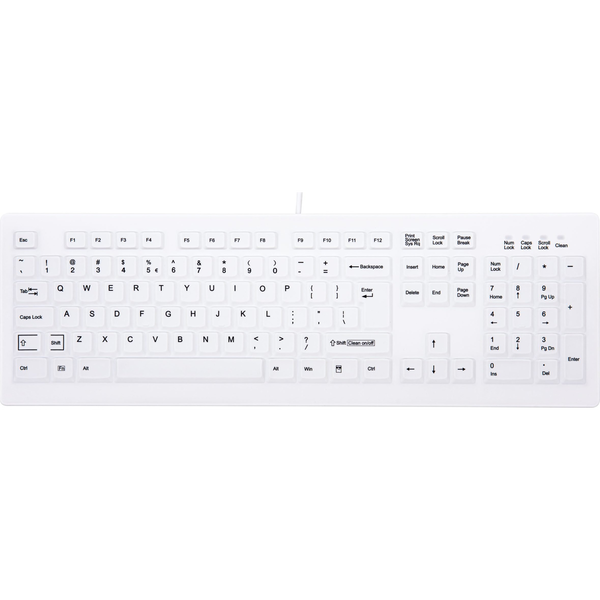 CHERRY AK-C8100F-U1-W/US tastatur Medicinsk USB QWERTY US engelsk Hvid