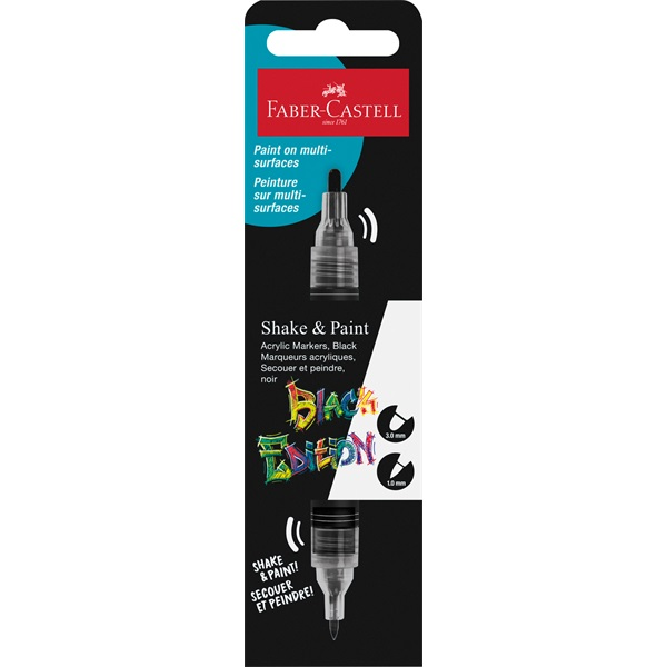 Faber-Castell Black Edition Shake&Paint fekete kétvégű akrilfilctoll (FC285598)