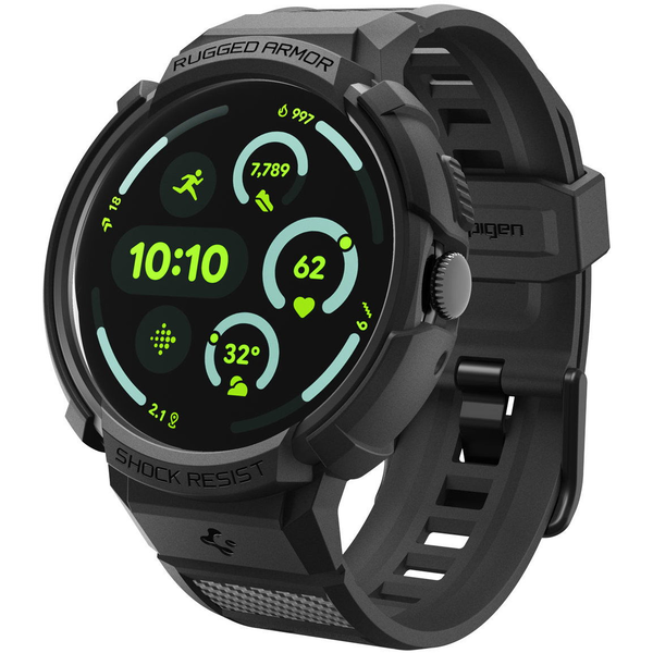 Spigen Rugged Armor Pro + Stand, Matte Black Google Pixel Watch 4 41 mm tok