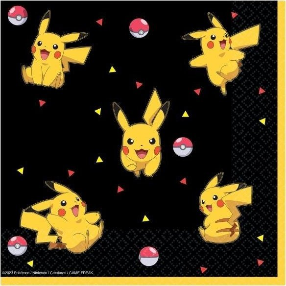 Pokémon Thunder Szalvéta - 16 db, 33x33 cm