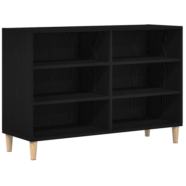 Fekete tölgyfa oldalszekrény 103,5x35x70 cm Műszaki fa