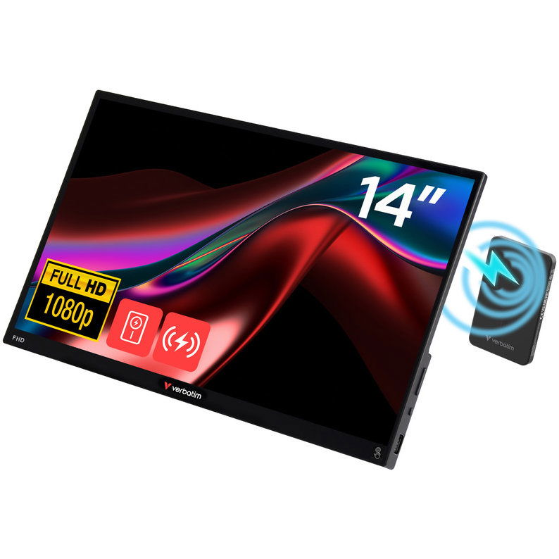 Verbatim Light Hordozható Érintőképernyős Monitor 14" FHD Fekete (32088)