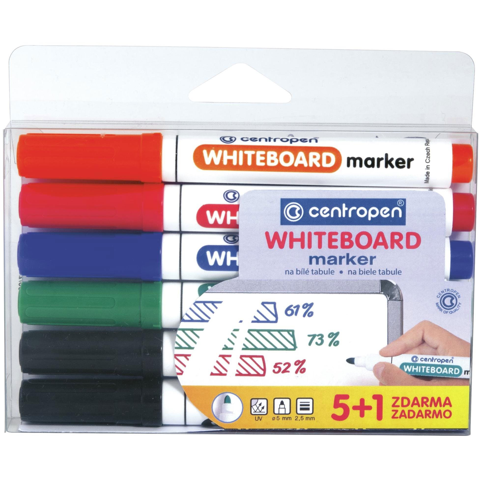 Centropen 8559 Táblamarker, 5+1 (8595013646656)