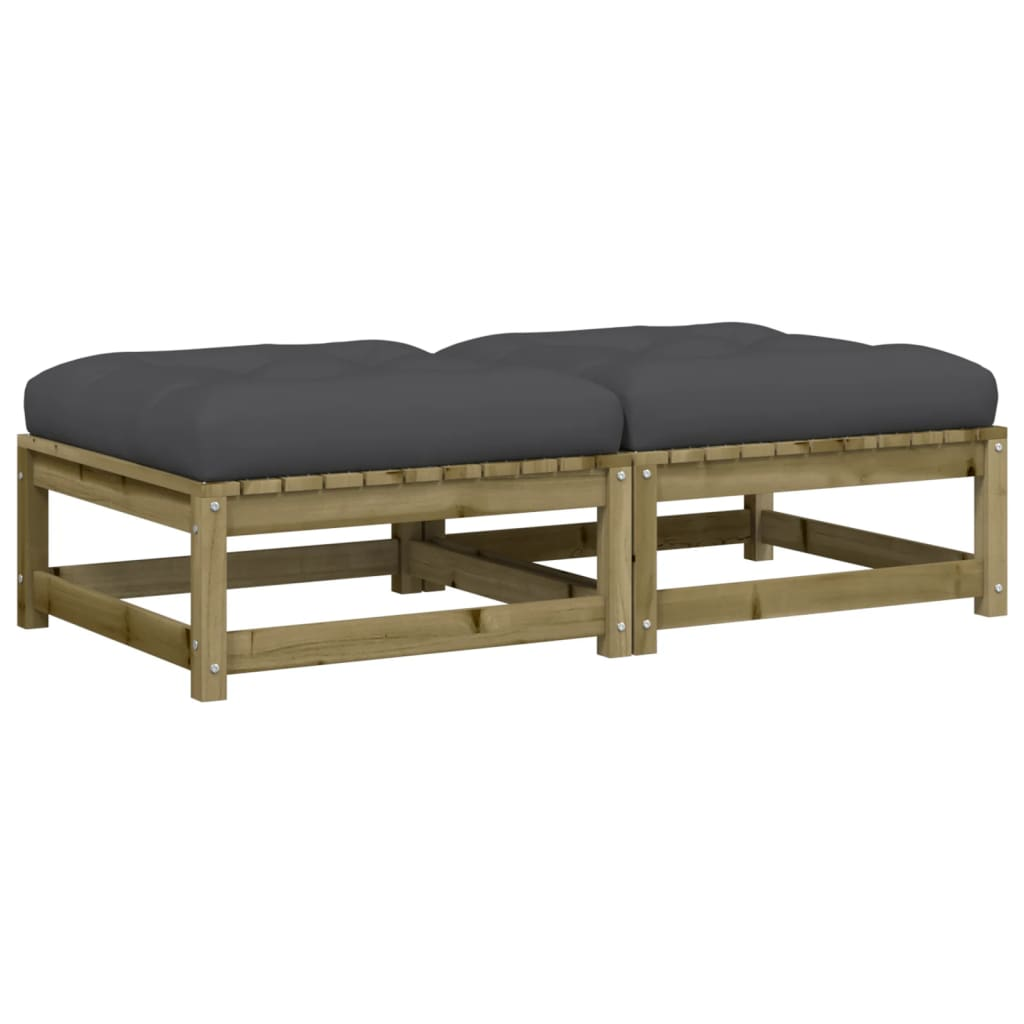 2 db impregnált fenyőfa kerti lábzsámoly párnával (838108)