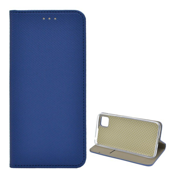 Tok álló, bőr hatású (FLIP, oldalra nyíló, asztali tartó funkció, rombusz minta) SÖTÉTKÉK [Honor 9S] (5996457982813)