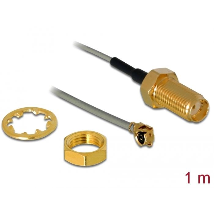 Delock antenna kábel SMA anya-apa MHF I -dugó 1.13 1m (89919) (DE89919)