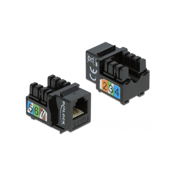 DELOCK Keystone RJ12 Buchse > LSA Cat.3 schwarz