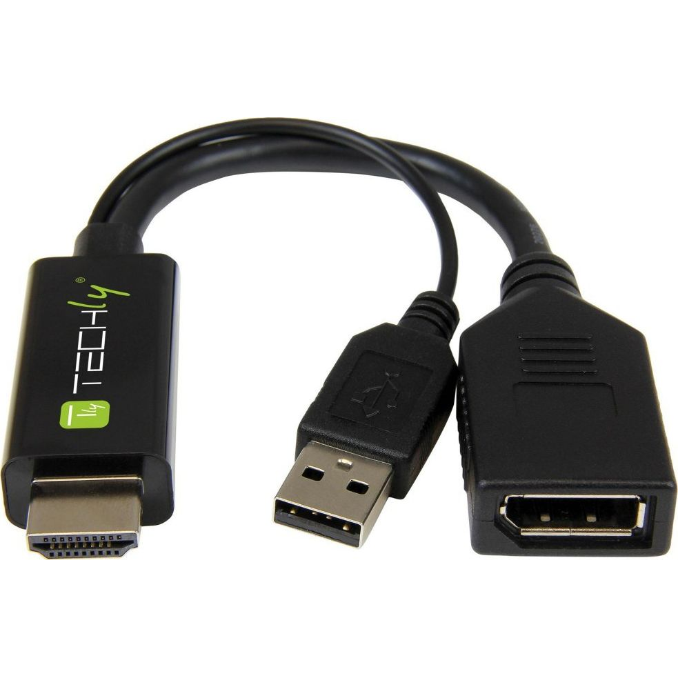 Techly ICOC HDMI-DP12A60 video átalakító kábel HDMI A-típus (Standard) DisplayPort Fekete (ICOC HDMI-DP12A60)