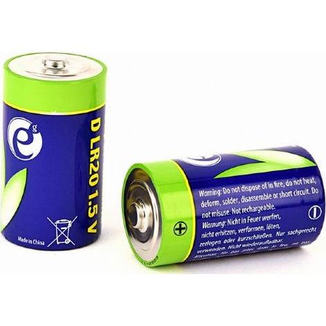 Energenie Alkaline D-cell battery LR20, 2-pack, blister