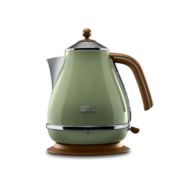 Електрическа кана De'Longhi Icona Vintage KBOV2001.GR, 2000 W, 1.7 л, Шарнирна основа, Зелена