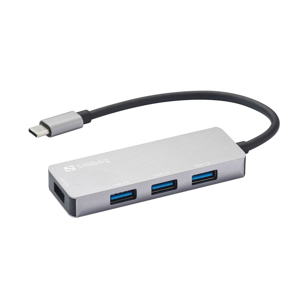 Sandberg 336-32 hub USB 3.2 Gen 1 (3.1 Gen 1) Type-C 5000 Mbit/s Šedá (336-32)