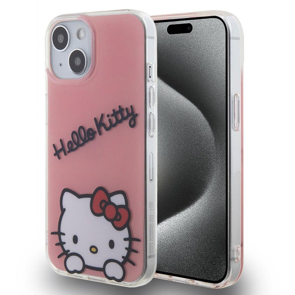 Hello Kitty IML Daydreaming Logo iPhone 15 telefon tok - Pink