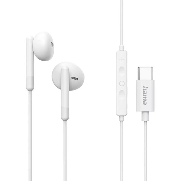 Hama Classy Kopfhörer Kabelgebunden im Ohr Anrufe/Musik USB Typ-C Weiß