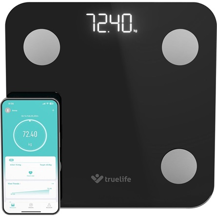 TrueLife FitScale W1 BT Black Okosmérleg Fekete