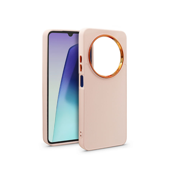 Husa telefon, Haffner, Compatibila cu Xiaomi Redmi 14C, Cadru, carcasa din plastic roz cu rama din silicon