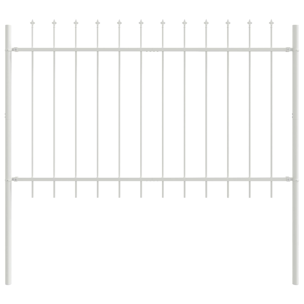 Kertkerítés Lándzsás Felül Fehér 1,7x1 m Acél
