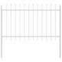Kertkerítés Lándzsás Felül Fehér 1,7x1 m Acél