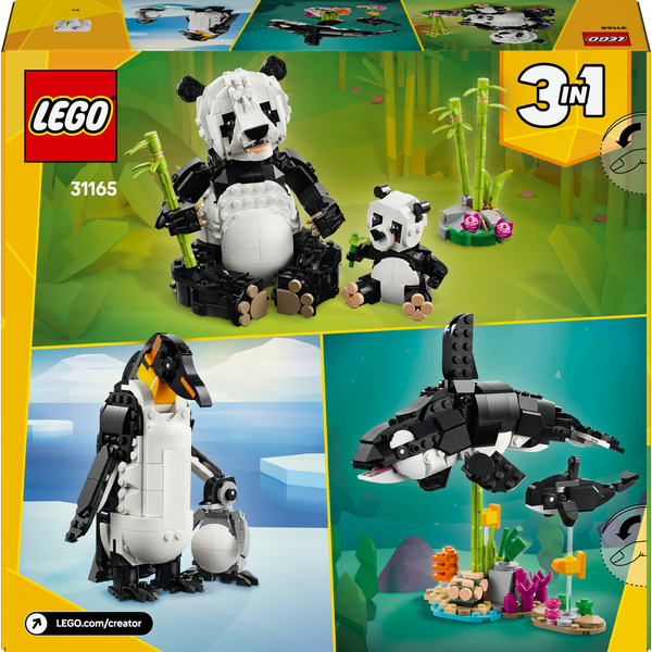 LEGO® Creator 3 in 1 - Animale salbatice: Familia de ursi panda 31165, 626 piese