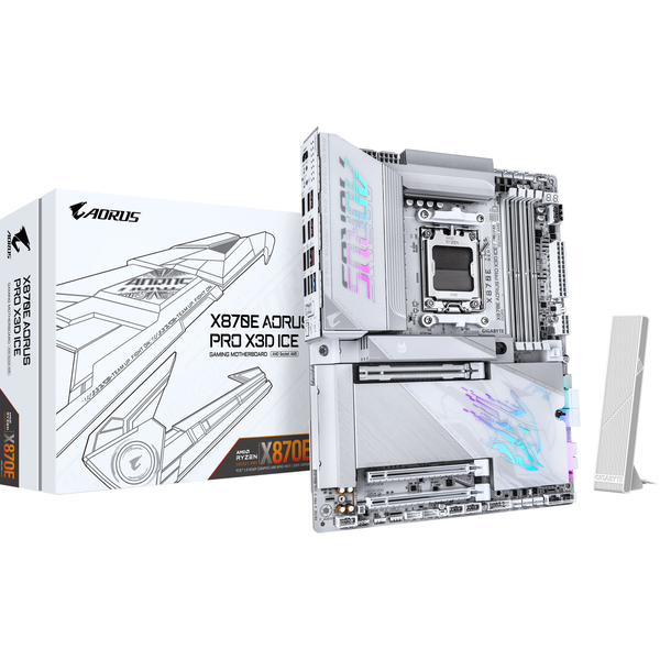 GIGABYTE X870E AORUS PRO X3D ICE AMD X870E Socket AM5 ATX