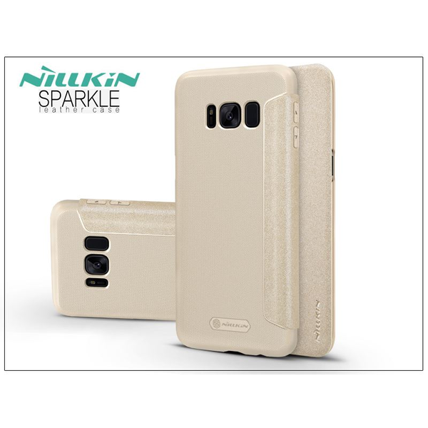 Nillkin Sparkle Samsung G955F Galaxy S8 Plus oldalra nyíló flipes tok aranyszínű (NL138582)